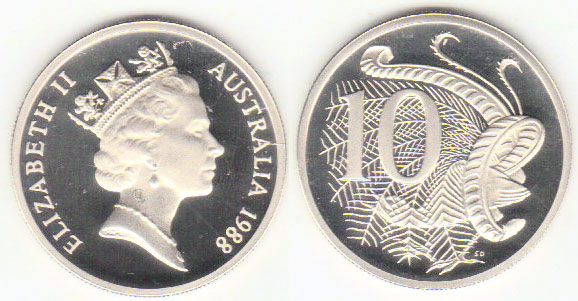 1988 Australia 10 Cents (Proof) A001656